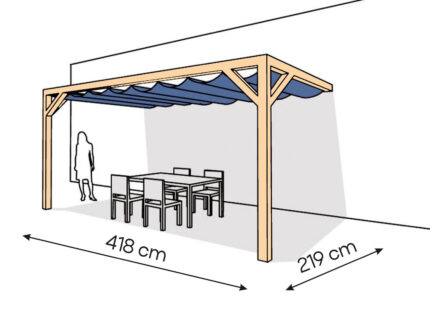 Pergola  PS2 drewno lakierowane 219 x 418 cm  lakier bezbarwny