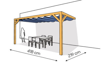 Pergola  PS2 drewno lakierowane 219 x 418 cm  sosna