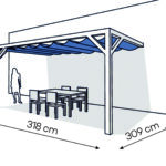Pergola PS2 drewno lakierowane 309 x 318 cm biale