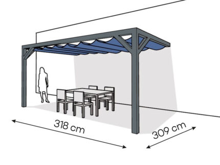 Pergola  PS2 drewno lakierowane 309 x 318 cm  antracyt