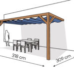 Pergola PS2 drewno lakierowane 309 x 318 cm bursztyn