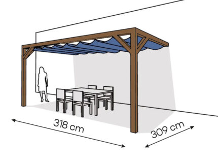 Pergola  PS2 drewno lakierowane 309 x 318 cm  ciemny orzech