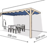 Pergola PS2 drewno surowe 309 x 318 cm