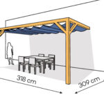 Pergola PS2 drewno lakierowane 309 x 318 cm sosna
