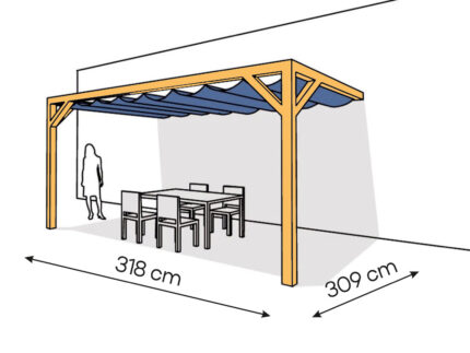 Pergola  PS2 drewno lakierowane 309 x 318 cm  sosna