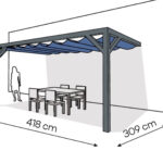 Pergola PS2 drewno lakierowane 309 x 418 cm antracyt