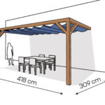 Pergola PS2 drewno lakierowane 309 x 418 cm bursztyn