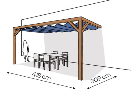 Pergola  PS2 drewno lakierowane 309 x 418 cm  bursztyn