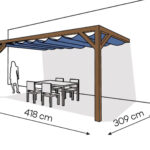 Pergola PS2 drewno lakierowane 309 x 418 cm ciemny orzech