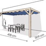 Pergola PS2 drewno surowe 309 x 418 cm