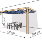 Pergola PS2 drewno lakierowane 309 x 418 cm lakier bezbarwny