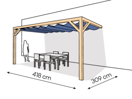 Pergola  PS2 drewno lakierowane 309 x 418 cm  lakier bezbarwny