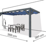 Pergola PS2 drewno lakierowane 389 x 388 cm antracyt