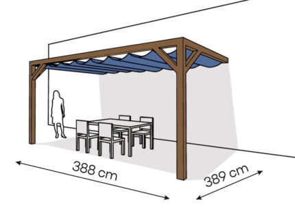 Pergola  PS2 drewno lakierowane 389 x 388 cm  ciemny orzech