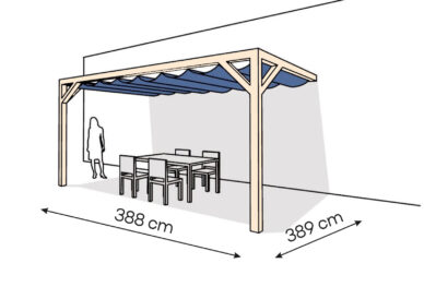 Pergola  PS2 drewno surowe 389 x 388 cm