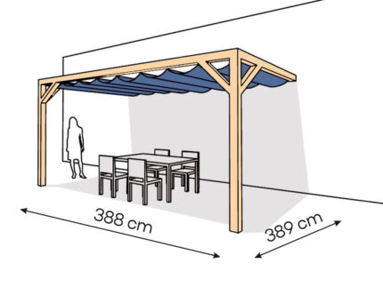 Pergola  PS2 drewno lakierowane 389 x 388 cm  lakier bezbarwny