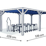 Pergola PW drewno lakierowane 228 x 518 cm biale