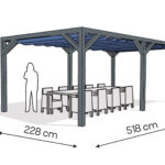 Pergola PW drewno lakierowane 228 x 518 cm antracyt
