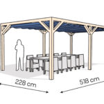 Pergola PW drewno surowe 228 x 518 cm