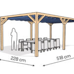 Pergola PW drewno lakierowane 228 x 518 cm lakier bezbarwny