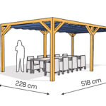 Pergola PW drewno lakierowane 228 x 518 cm sosna