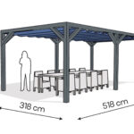 Pergola PW drewno lakierowane 318 x 518 cm antracyt