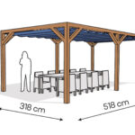 Pergola PW drewno lakierowane 318 x 518 cm bursztyn