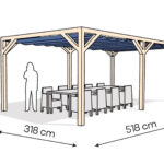 Pergola PW drewno surowe 318 x 518 cm