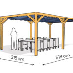 Pergola PW drewno lakierowane 318 x 518 cm sosna