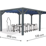 Pergola PW drewno lakierowane 398 x 518 cm antracyt