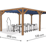 Pergola PW drewno lakierowane 398 x 518 cm bursztyn