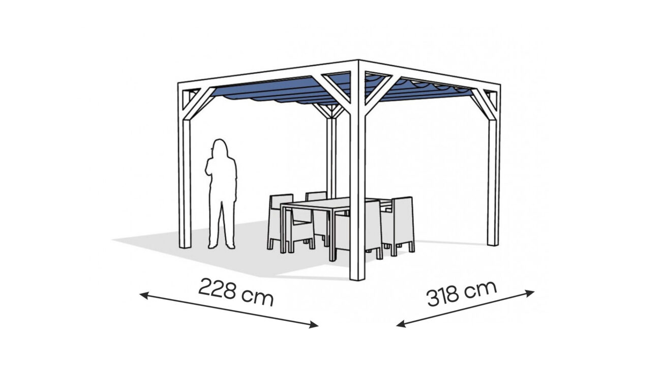 Pergola PW drewno lakierowane 228 x 318 cm biale