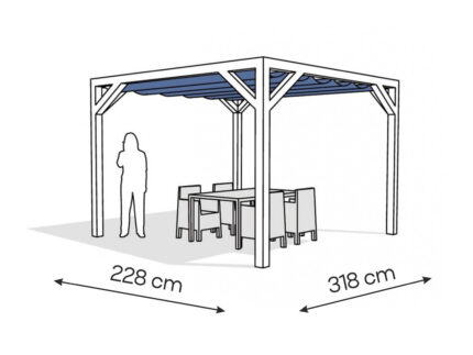 Pergola  PW drewno lakierowane 228 x 318 cm  biale