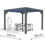 Pergola PW drewno lakierowane 228 x 318 cm antracyt