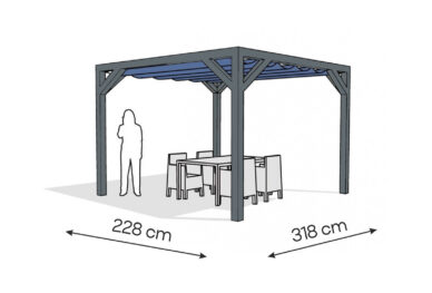 Pergola  PW drewno lakierowane 228 x 318 cm  antracyt