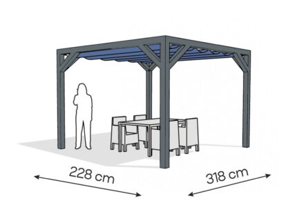 Pergola  PW drewno lakierowane 228 x 318 cm  antracyt