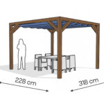 Pergola PW drewno lakierowane 228 x 318 cm ciemny orzech