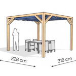 Pergola PW drewno lakierowane 228 x 318 cm lakier bezbarwny