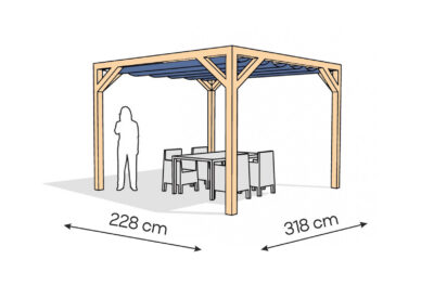 Pergola  PW drewno lakierowane 228 x 318 cm  lakier bezbarwny
