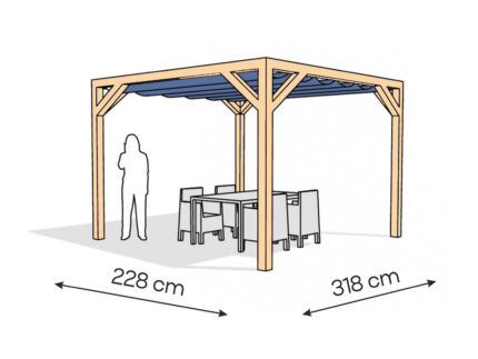 Pergola  PW drewno lakierowane 228 x 318 cm  lakier bezbarwny