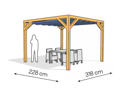 Pergola  PW drewno lakierowane 228 x 318 cm  sosna