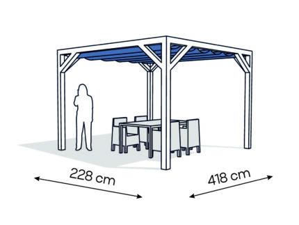 Pergola  PW drewno lakierowane 228 x 418 cm  biale