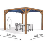 Pergola PW drewno lakierowane 228 x 418 cm bursztyn