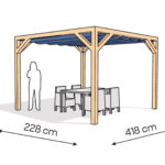 Pergola PW drewno lakierowane 228 x 418 cm lakier bezbarwny