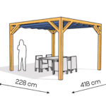 Pergola PW drewno lakierowane 228 x 418 cm sosna