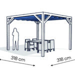 Pergola PW drewno lakierowane 318 x 318 cm biale
