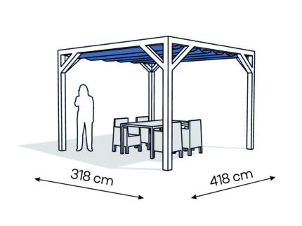 Pergola  PW drewno lakierowane 318 x 418 cm  biale