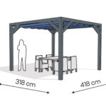 Pergola PW drewno lakierowane 318 x 418 cm antracyt