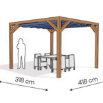 Pergola PW drewno lakierowane 318 x 418 cm bursztyn