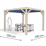 Pergola PW drewno surowe 318 x 418 cm